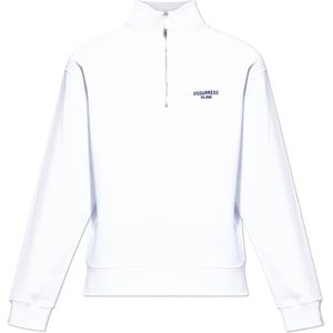Dsquared2, Heren, Sweatshirts & Hoodies, Wit, Maat: L Katoen,