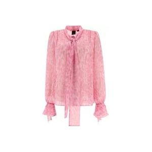 Pinko Scozia Blouse - 100% Polyester , Pink , Dames , Maat: XS