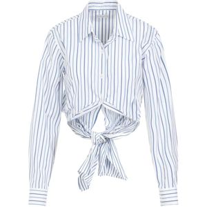 Dries Van Noten, Dames, Blouses & Shirts, Blauw, Maat: XS Katoen,