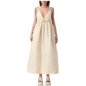 Ganni, Dames, Jurken, Beige, Maat: XS