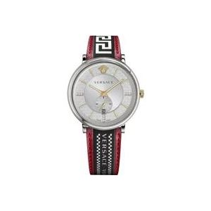 Versace V-circle Multifunctioneel Leren Horloge , Multicolor , Heren , Maat: ONE Size