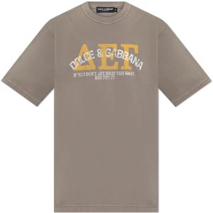 Dolce & Gabbana - T-Shirt - Grijs - Katoen