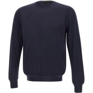 Gran Sasso, Heren, Truien, Blauw, Maat: L Wol,