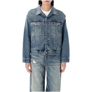 MM6 Maison Margiela, Dames, Jassen, Blauw, Maat: XS Denim,