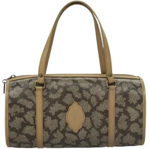 Saint Laurent Vintage, Dames, Pre-owned, Grijs, Maat: ONE Size Leer,