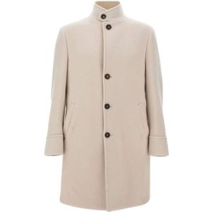 Eleventy, Heren, Mantels, Beige, Maat: L Wol,