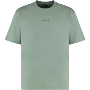 BOSS GREEN - T-shirt - Open Green - Katoen - Ronde Hals - Korte Mouwen