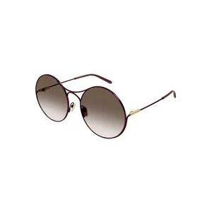 Chloé Stijlvolle zonnebril met metalen frame , Brown , unisex , Maat: 58 MM