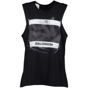 MM6 Maison Margiela, Dames, Tops, Zwart, Maat: S Nylon,