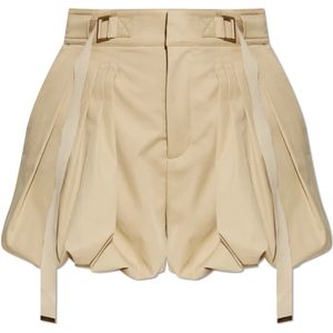 Chloé, Dames, Korte broeken, Beige, Maat: XS Katoen,