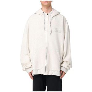 Maison Margiela - Hoodie - Beige - 100% Katoen - Logo Print