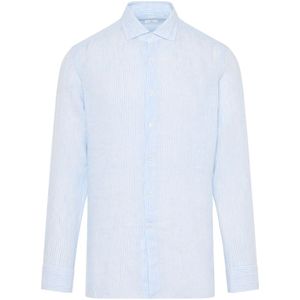 Sonrisa, Heren, Overhemden, Blauw, Maat: M Linnen,