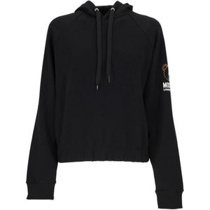 Moschino, Dames, Sweatshirts & Hoodies, Zwart, Maat: L