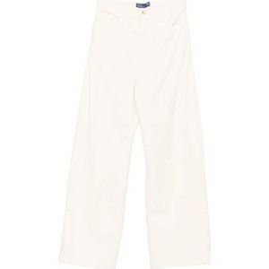 Polo Ralph Lauren, Dames, Broeken, Wit, Maat: L Katoen,