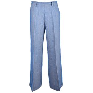 Forte Forte, Dames, Broeken, Blauw, Maat: S Katoen,
