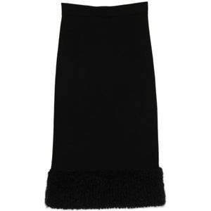 Moschino, Dames, Rokken, Zwart, Maat: 2XS Zijde,