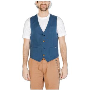 Gianni Lupo, Heren, Pakken, Blauw, Maat: S Katoen,