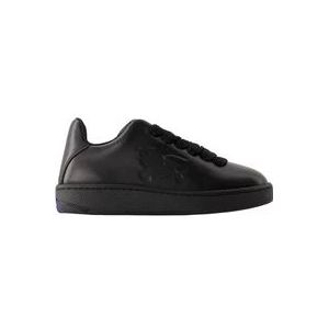 Burberry Zwarte Leren Box Sneakers - Verhoogde Stijl , Black , Dames , Maat: 38 EU