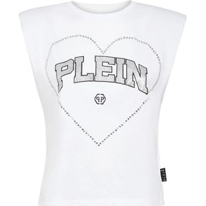 Philipp Plein, Dames, Tops, Wit, Maat: M Katoen,