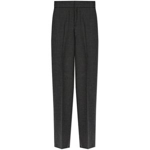 Burberry, Dames, Broeken, Grijs, Maat: XL Leer,