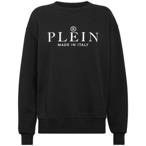 Philipp Plein, Dames, Sweatshirts & Hoodies, Zwart, Maat: XL Katoen,