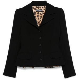 Dolce & Gabbana, Dames, Jassen, Zwart, Maat: M Wol,