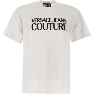 Versace Jeans Couture, Heren, Tops, Wit, Maat: L Katoen,