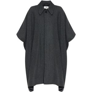 MM6 Maison Margiela, Dames, Mantels, Grijs, Maat: 2XS Wol,