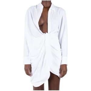 Jacquemus, Dames, Jurken, Wit, Maat: S Nylon,