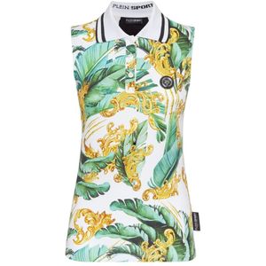 Plein Sport - Scratch-print - Mouwloze Poloshirt - Veelkleurig - Dames