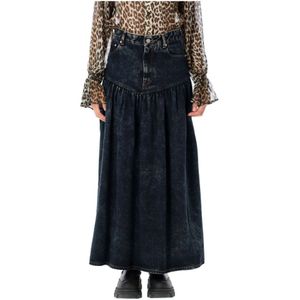 Ganni, Dames, Rokken, Zwart, Maat: S Denim,