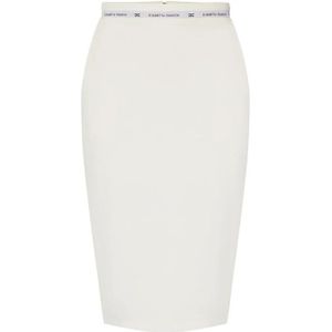 Elisabetta Franchi, Dames, Rokken, Wit, Maat: XS Satijn,