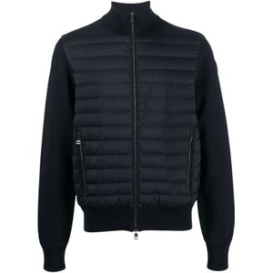 Moncler, Heren, Jassen, Blauw, Maat: 3XL Katoen,
