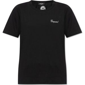 Dsquared2, Dames, Tops, Zwart, Maat: M Katoen,