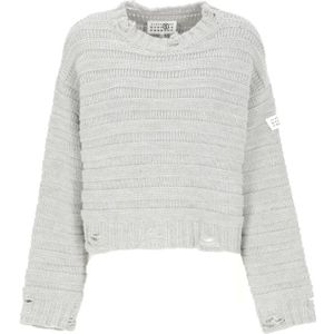 MM6 Maison Margiela, Dames, Truien, Grijs, Maat: M Wol,