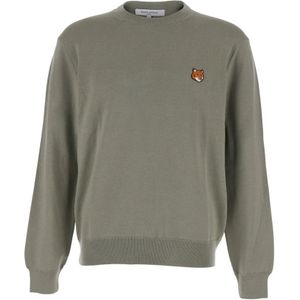 Maison Kitsuné, Heren, Truien, Groen, Maat: XL Wol,