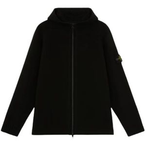 Stone Island, Heren, Jassen, Zwart, Maat: S Wol,