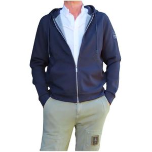 Aeronautica Militare, Heren, Sweatshirts & Hoodies, Blauw, Maat: L Viscose,