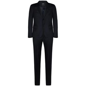 Zegna, Heren, Pakken, Blauw, Maat: L Wol,