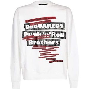 Dsquared2, Heren, Sweatshirts & Hoodies, Wit, Maat: M Katoen,