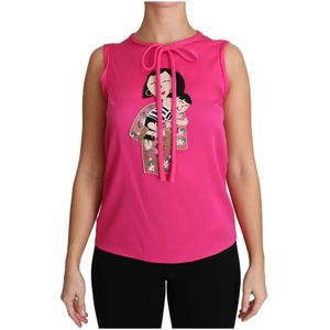 Dolce & Gabbana, Dames, Tops, Roze, Maat: M Zijde,