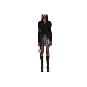 Versace Zwarte Georgette Bodysuit Top , Black , Dames , Maat: 2XS