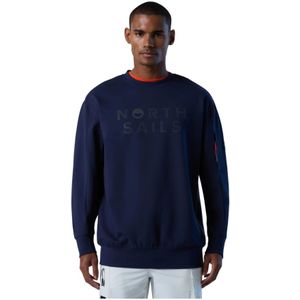 North Sails, Heren, Sweatshirts & Hoodies, Blauw, Maat: M Viscose,