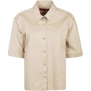 TheLatest, Dames, Blouses & Shirts, Beige, Maat: XS