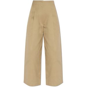 Studio Nicholson, Dames, Broeken, Beige, Maat: 3XS Katoen,