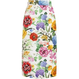 Dolce & Gabbana, Dames, Rokken, Veelkleurig, Maat: L Leer,