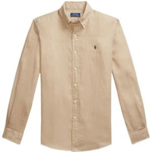 Polo Ralph Lauren, Heren, Overhemden, Beige, Maat: L Linnen,