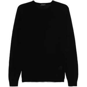 Roberto Collina, Heren, Truien, Zwart, Maat: L Katoen,