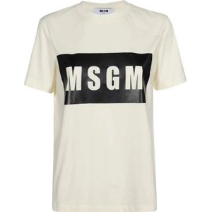 Msgm, Dames, Tops, Beige, Maat: 2XS Katoen,