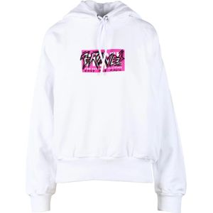 Diesel, Dames, Sweatshirts & Hoodies, Wit, Maat: L Katoen,